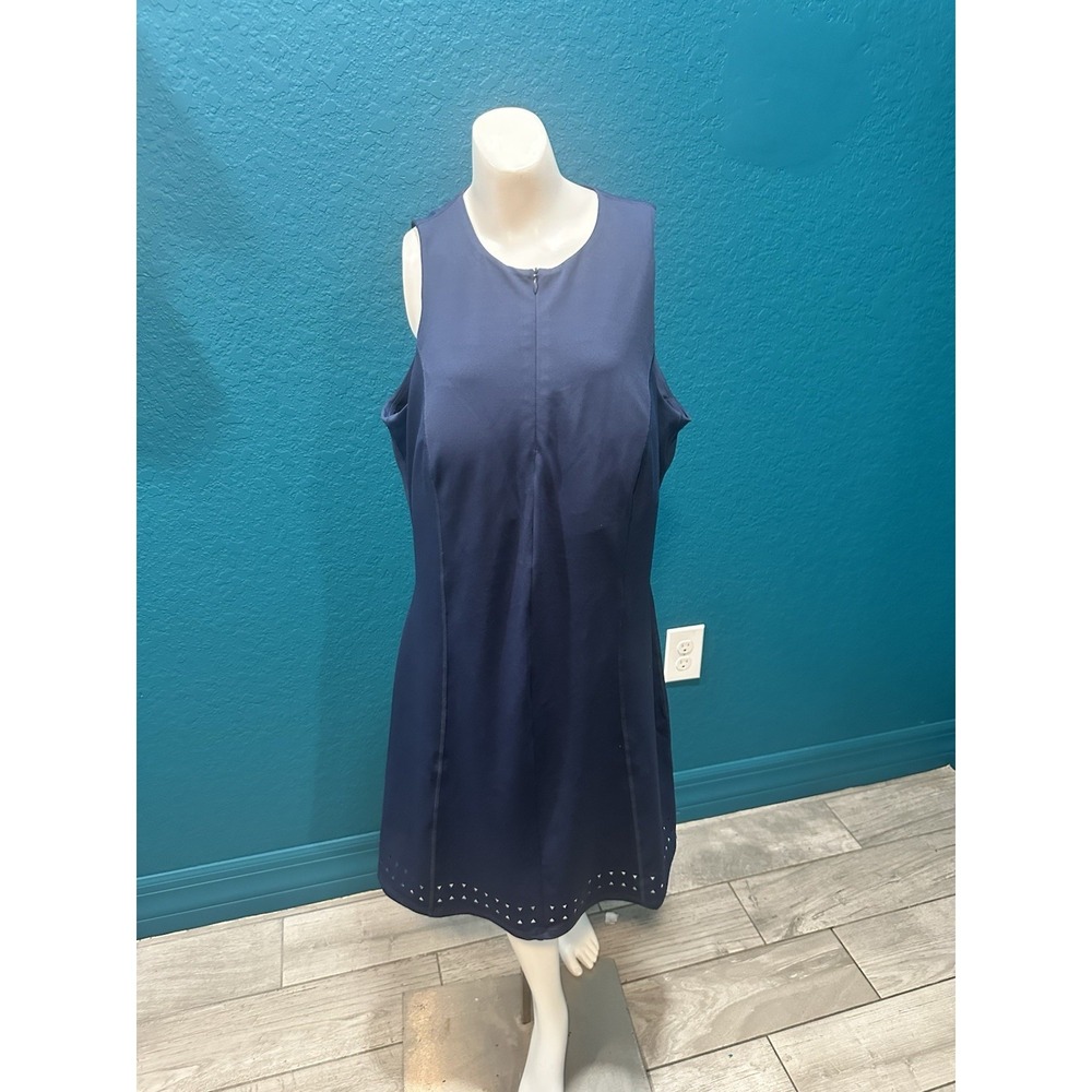 Nikkib Navy Blue Quarter Zip Sleeveless Athletic Dress‎ L